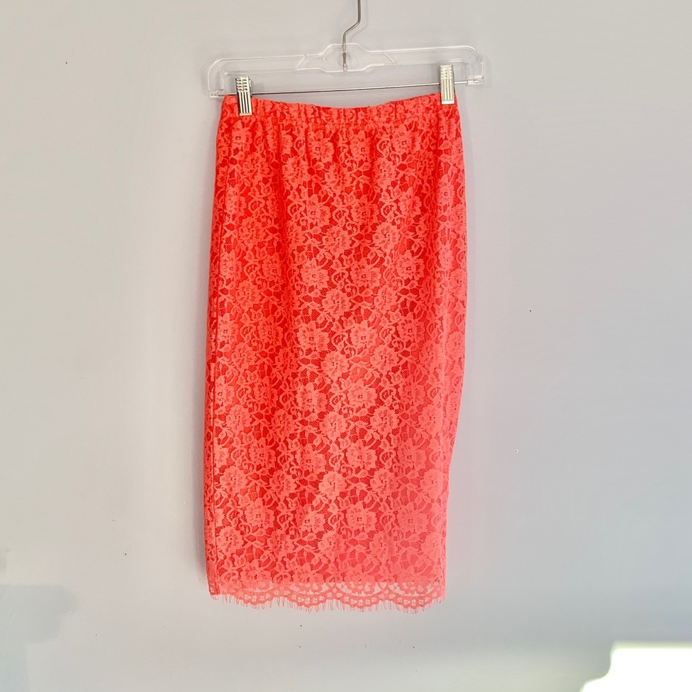 Junior’s Hot Pink Eyelet Pencil Skirt - Small